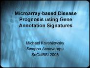 Microarray-based Disease Prognosis using Gene Annotation Signatures