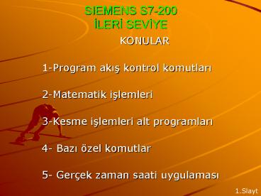 SIEMENS S7-200 ILERI SEVIYE