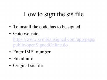 How to sign the sis file