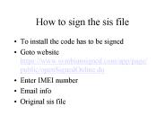 How to sign the sis file