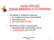 Course: APPL 655 Practical Applications in I/O Psychology
