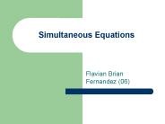 Simultaneous Equations