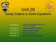 Unit 29 Using Graphs to Solve Equations PowerPoint PPT Presentation