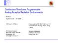 Continuous-Time Laser Programmable Analog Array for Radiation Environments PowerPoint PPT Presentation