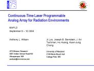 Continuous-Time Laser Programmable Analog Array for Radiation Environments