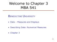 Welcome to Chapter 3 MBA 541