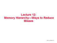 Lecture 12:  Memory Hierarchy