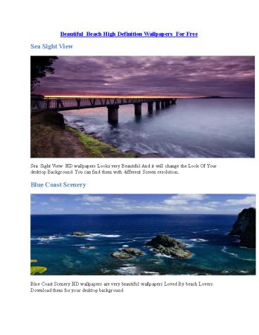 Download Beautiful Beach High Defination Wallpapers For Free