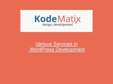 Various Services in WordPress-Development