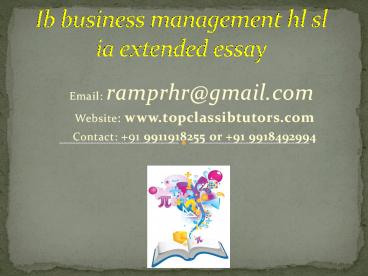 ib business management ia extended essay