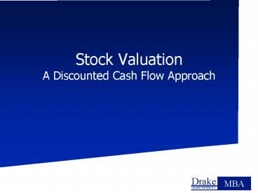Stock Valuation A Discounted Cash Flow Approach