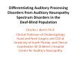 Differentiating Auditory Processing Disorders from Auditory Neuropathy Spectrum Disorders in the Deaf-Blind Population PowerPoint PPT Presentation
