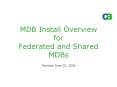 MDB Install Overview for Federated and Shared MDBs PowerPoint PPT Presentation