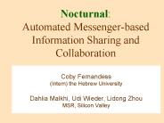 Nocturnal: Automated Messenger-based Information Sharing and Collaboration