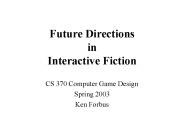 Future Directions in Interactive Fiction
