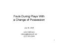 Fouls During Plays With a Change of Possession PowerPoint PPT Presentation