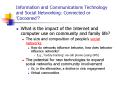 Information and Communications Technology and Social Networking: Connected or  PowerPoint PPT Presentation