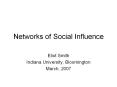 Networks of Social Influence PowerPoint PPT Presentation