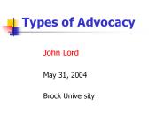 Types of Advocacy
