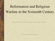 Reformation and Religious