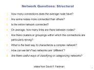 Network Questions: Structural