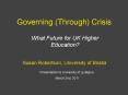 Governing (Through) Crisis PowerPoint PPT Presentation