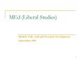 MEd (Liberal Studies) PowerPoint PPT Presentation