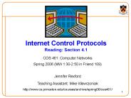 Internet Control Protocols Reading: Section 4.1
