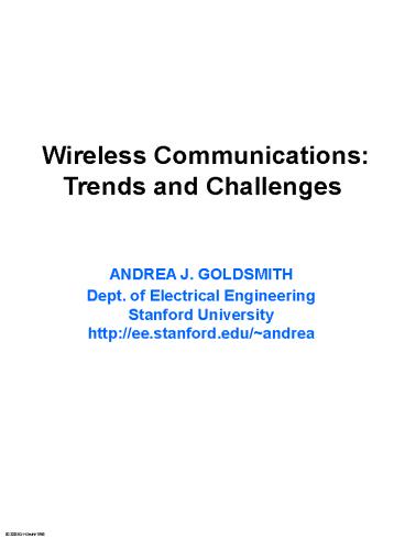 PPT – Wireless Communications: PowerPoint presentation | free to ...