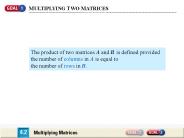 MULTIPLYING TWO MATRICES