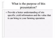 What is the purpose of this presentation?