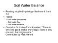 Soil Water Balance PowerPoint PPT Presentation
