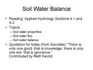 Soil Water Balance