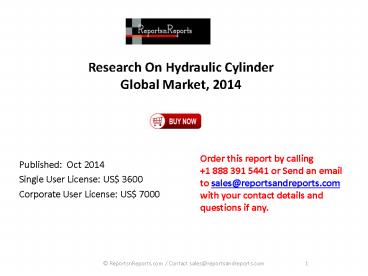 2014 Global Industry Report On Hydraulic Cylinder