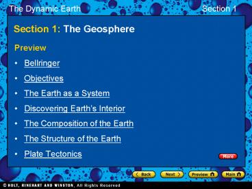 Section 1: The Geosphere