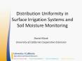 Distribution Uniformity in Surface Irrigation Systems and Soil Moisture Monitoring PowerPoint PPT Presentation