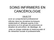 SOINS INFIRMIERS EN CANC