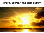 Energy sources: the solar energy