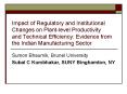 Impact of Regulatory and Institutional Changes on Plant-level Productivity and Technical Efficiency: Evidence from the Indian Manufacturing Sector PowerPoint PPT Presentation