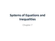 Systems of Equations and Inequalities