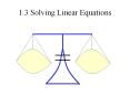1.3 Solving Linear Equations PowerPoint PPT Presentation