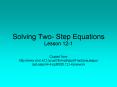 Solving Two- Step Equations PowerPoint PPT Presentation