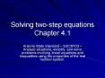 Solving two-step equations Chapter 4.1 PowerPoint PPT Presentation