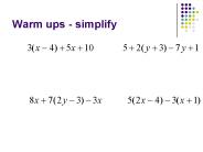 Warm ups - simplify