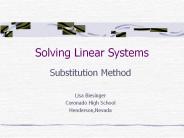 Solving Linear Systems