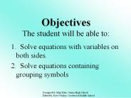 Solving Equations with Variables on Both Sides