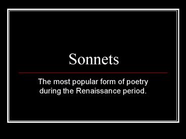 Sonnets
