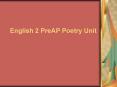 English 2 PreAP Poetry Unit PowerPoint PPT Presentation