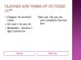 Planner and warm-up October 25th PowerPoint PPT Presentation