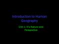 Introduction to Human Geography PowerPoint PPT Presentation